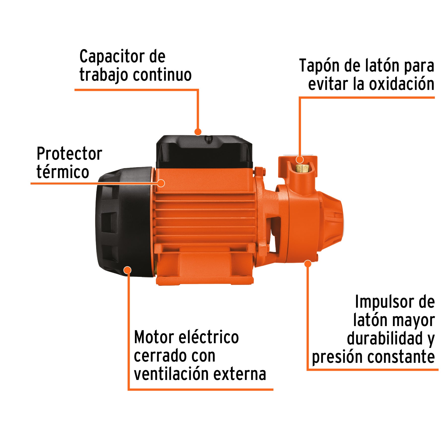 Bomba periférica 1/2 hp Truper