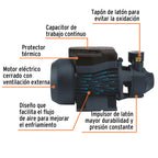 Bomba periférica 3/4 hp Truper