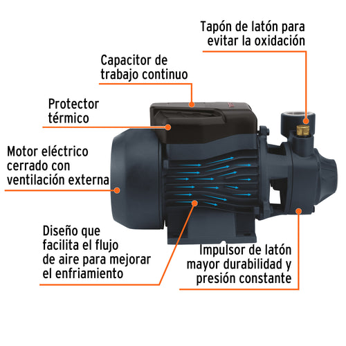 Bomba periférica 3/4 hp Truper
