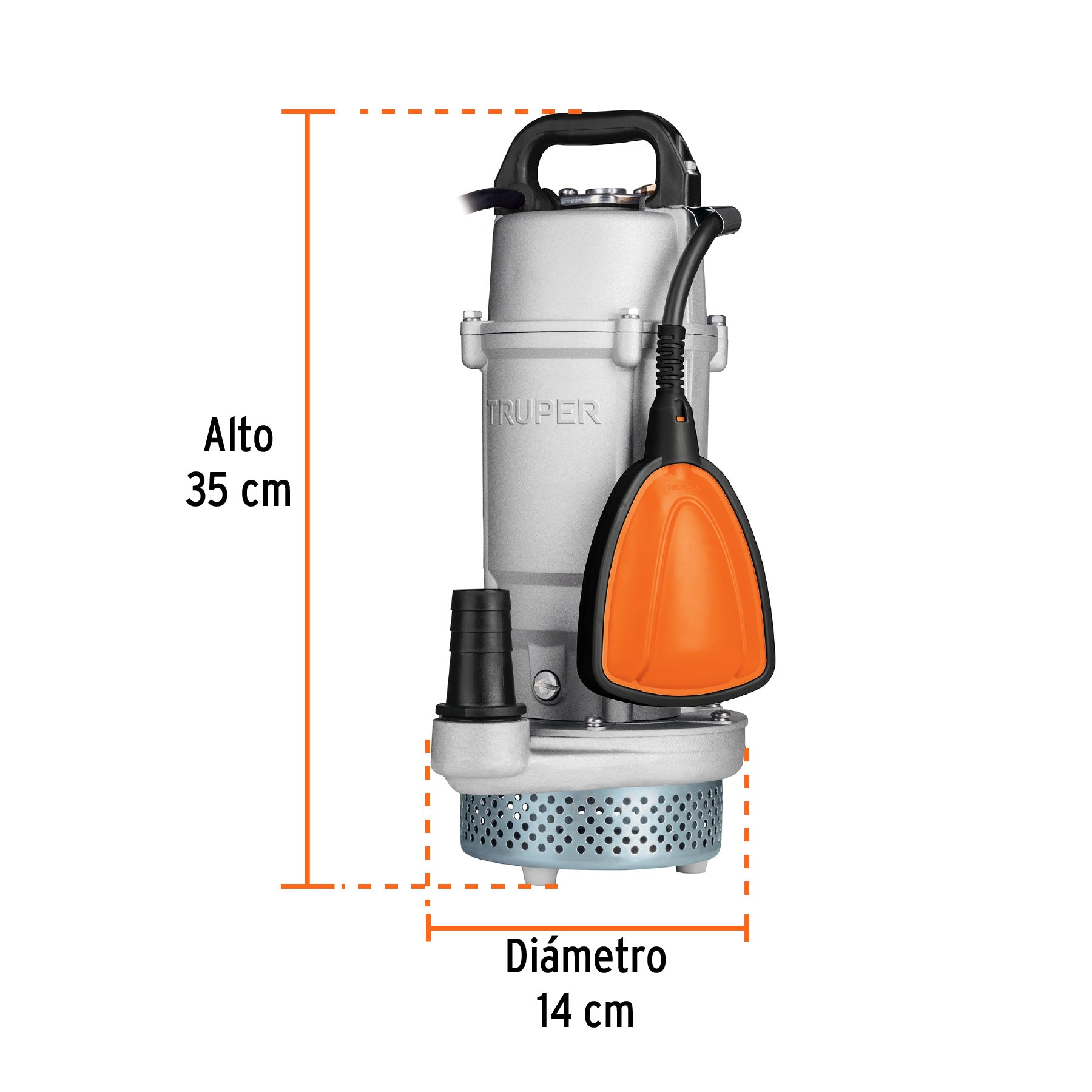 Bomba sumergible 1/2 hp para agua limpia Truper