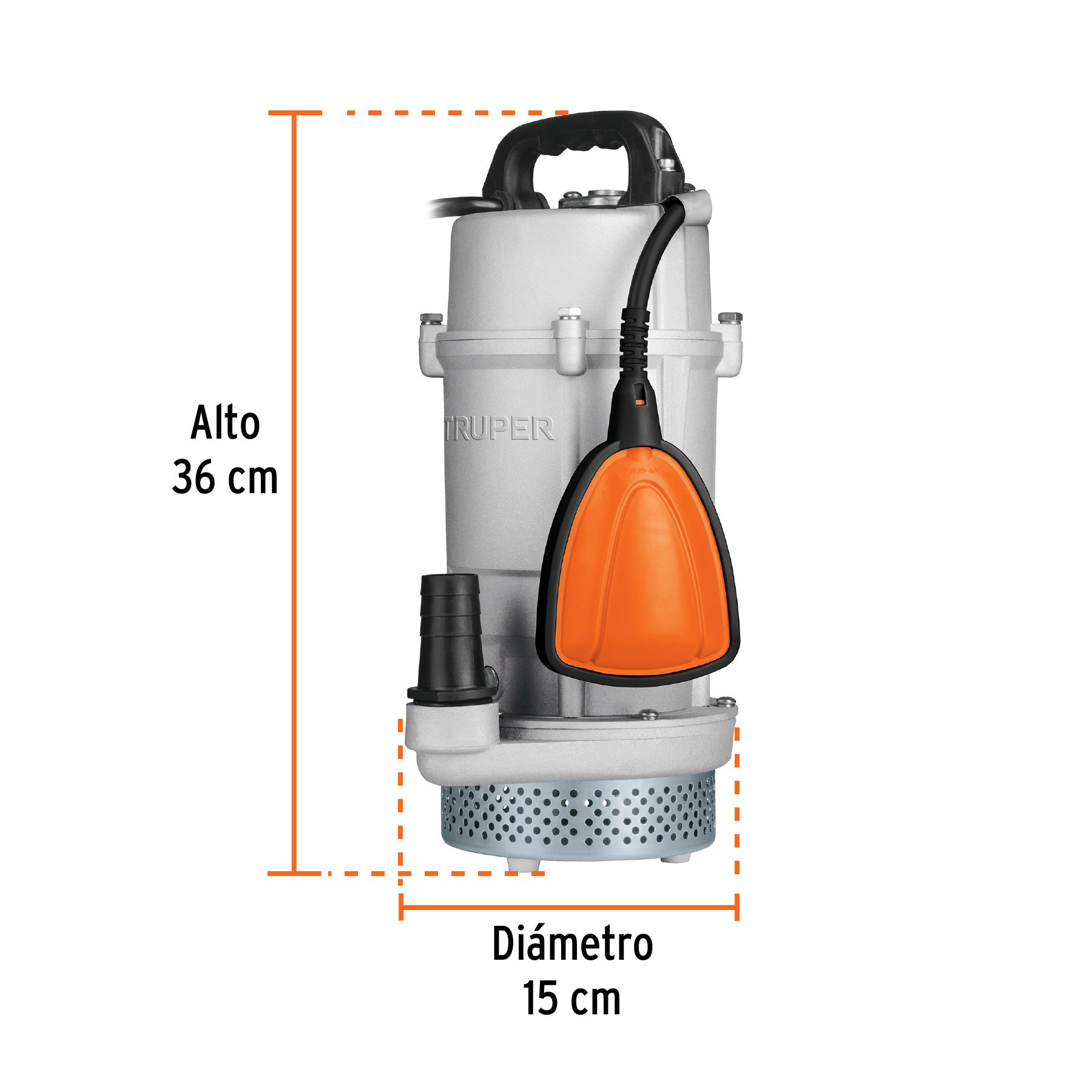 Bomba sumergible 3/4 hp para agua limpia Truper