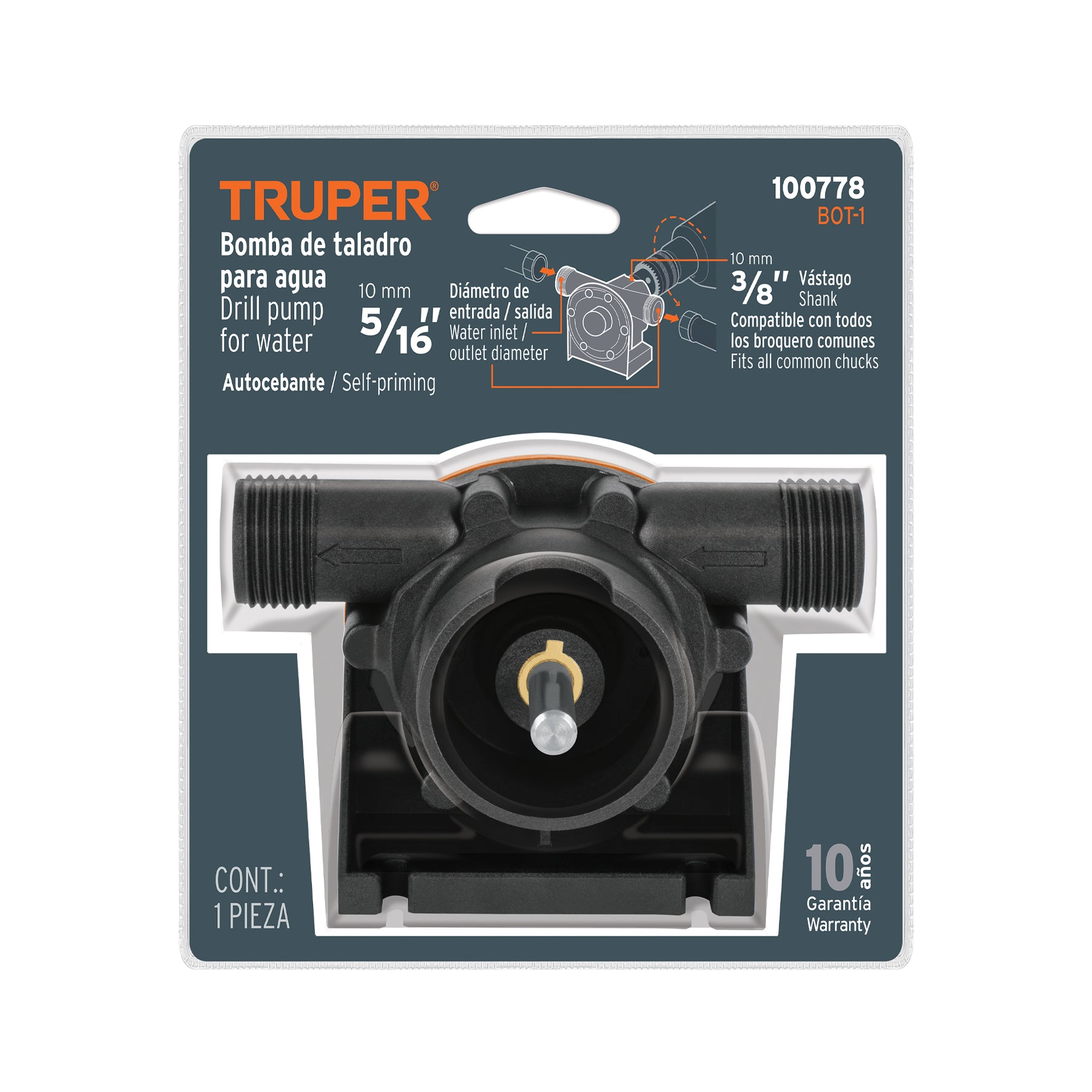 Bomba autocebante para uso con taladro Truper