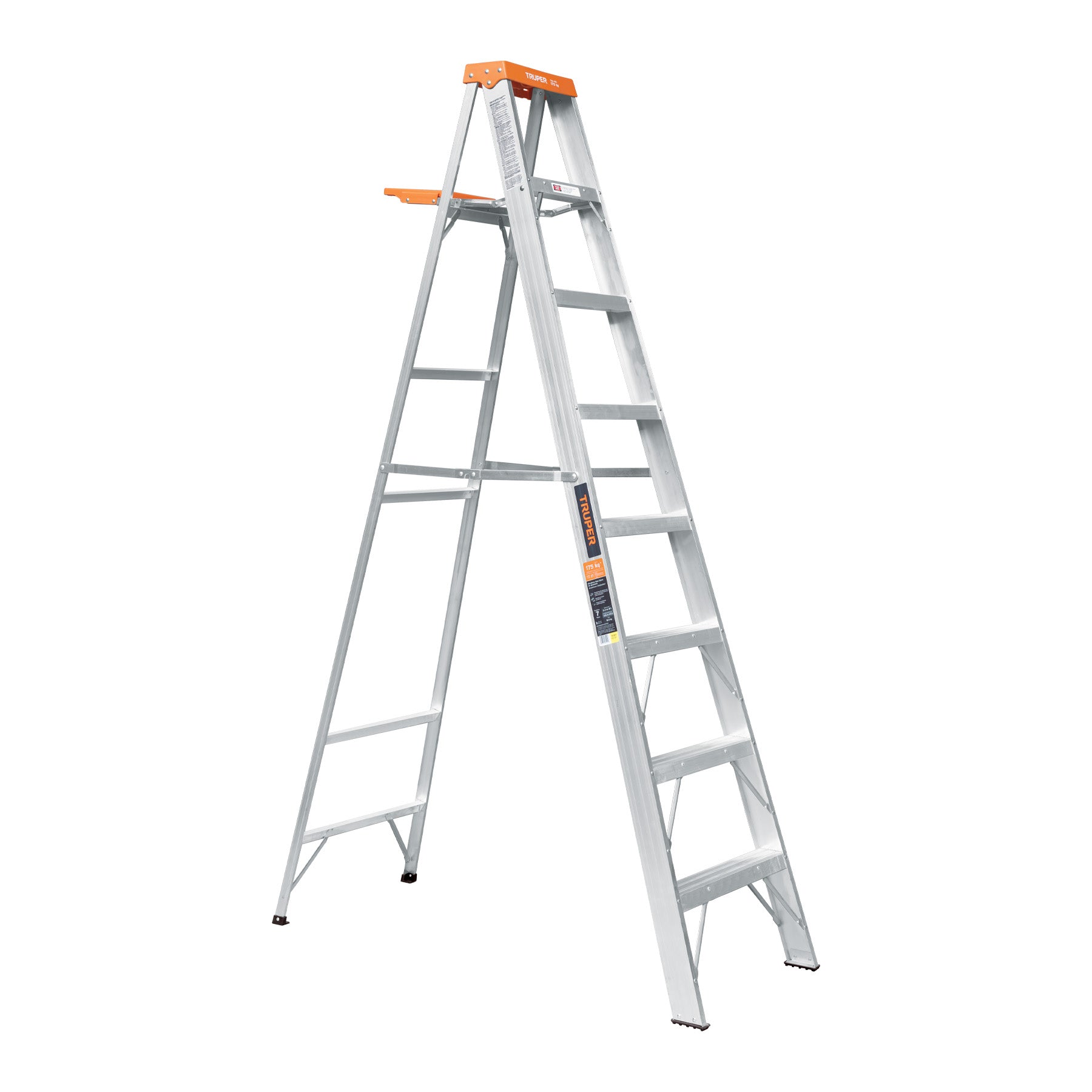 Escalera de tijera 7 peldaños con bandeja Truper