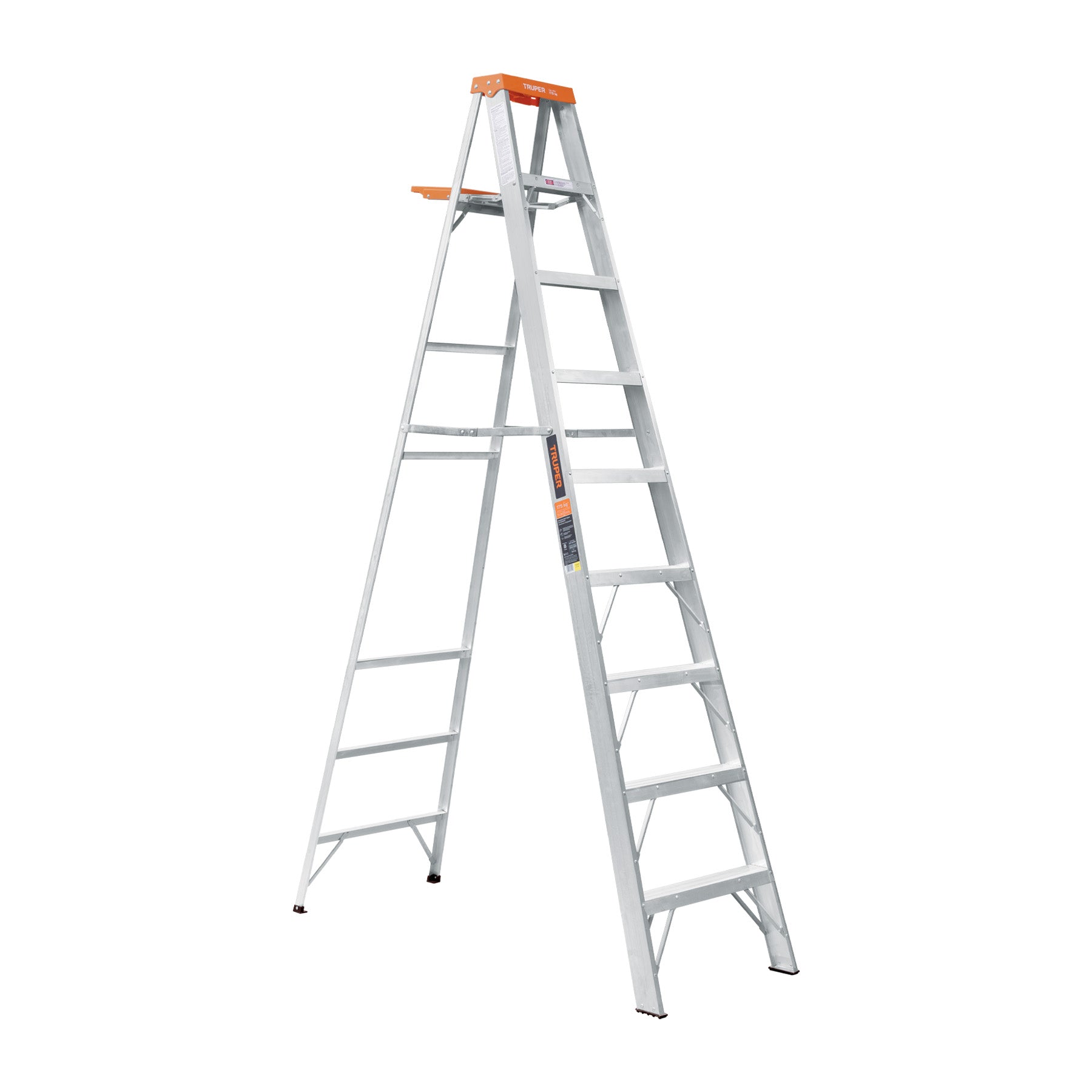 Escalera de tijera 8 peldaños con bandeja Truper