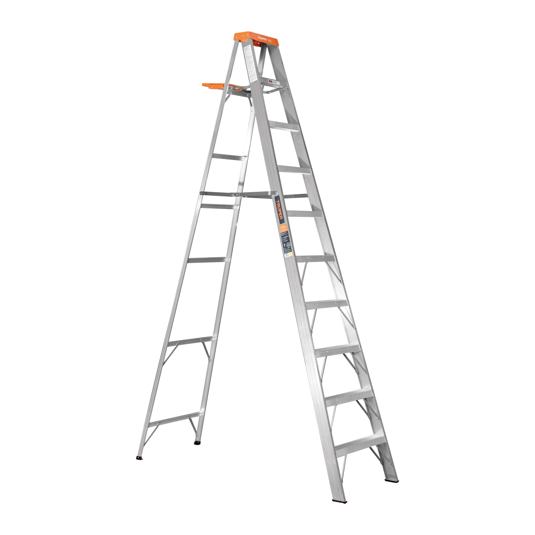 Escalera de tijera 9 peldaños con bandeja Truper