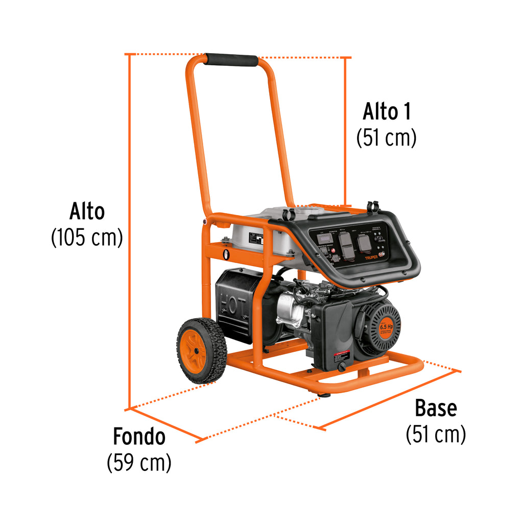 Generador portátil 4,00W motor a gasolina Truper