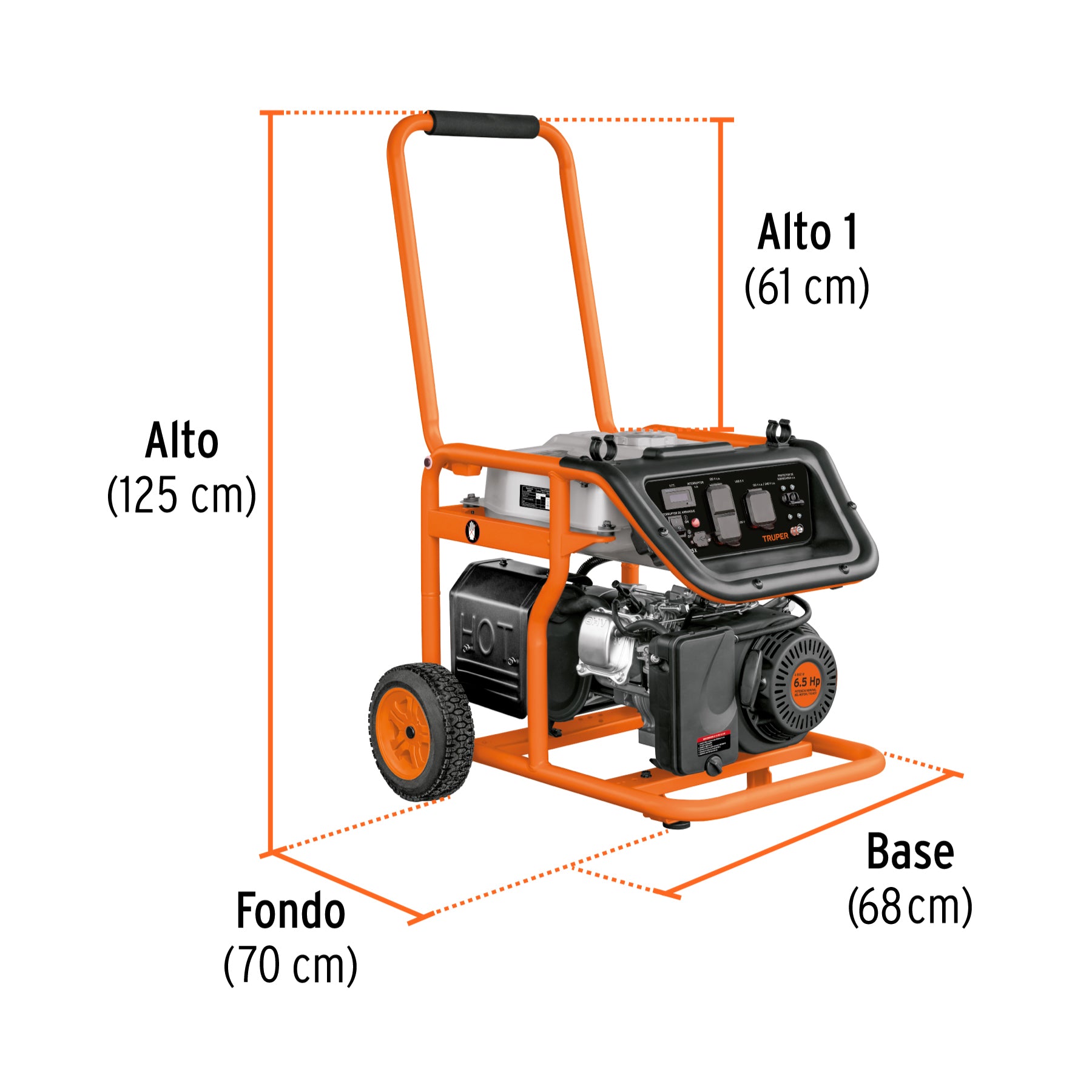 Generador portátil 7,500W motor a gasolina Truper