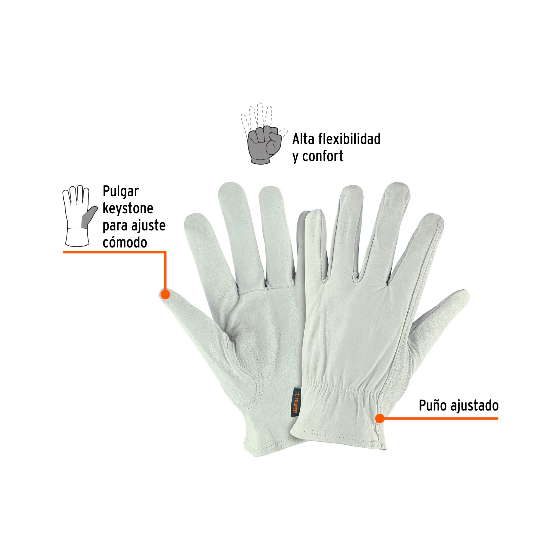 Guantes de piel de cabra unitalla Truper