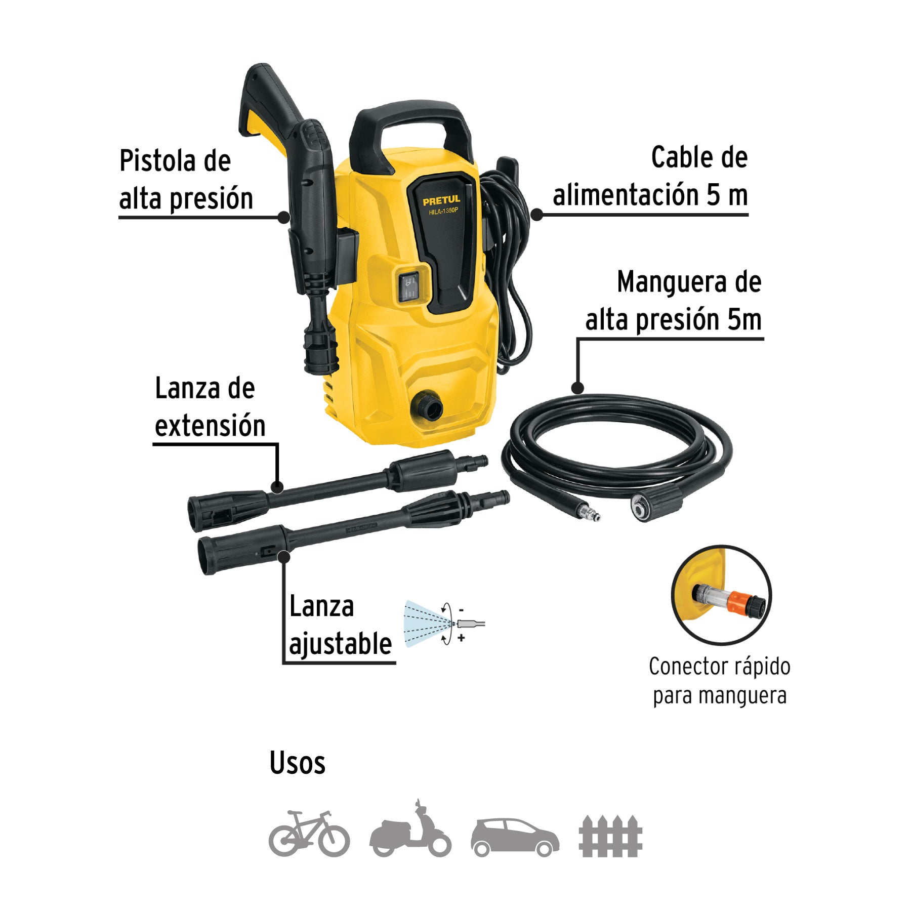 Hidrolavadora eléctrica 1350 psi Petrul