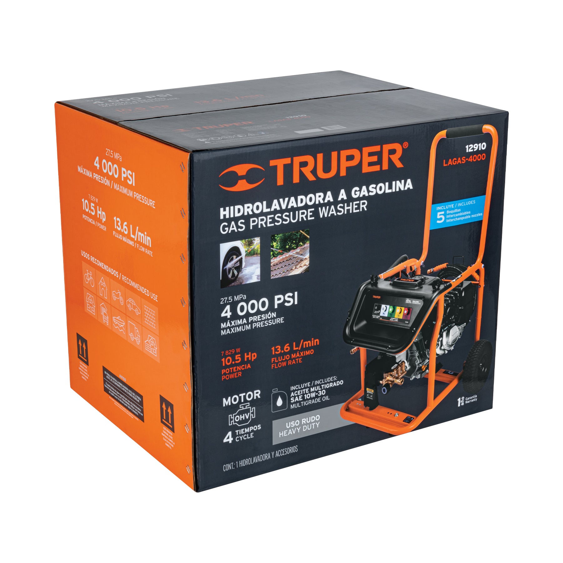 Hidrolavadora con motor a gasolina 4000 PSI Truper
