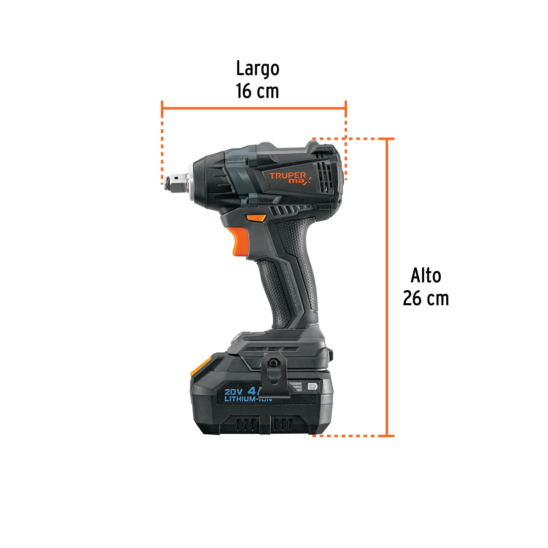 Llave de impacto inalámbrico 20v Truper Max