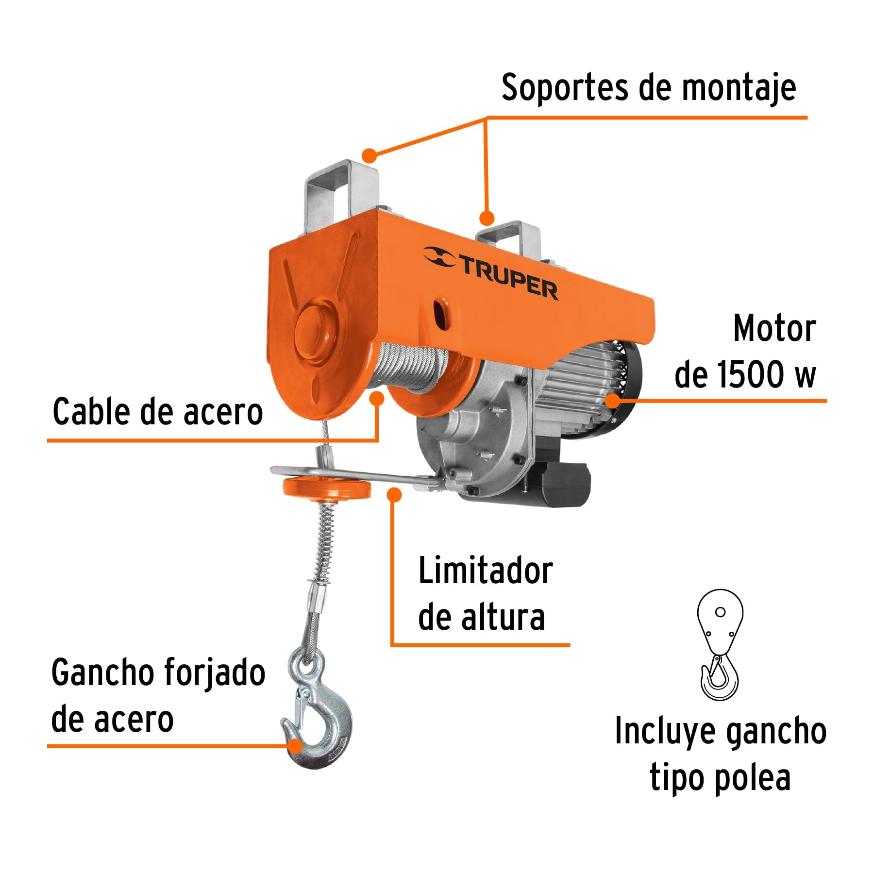 Polipasto electico 1000 kg Truper