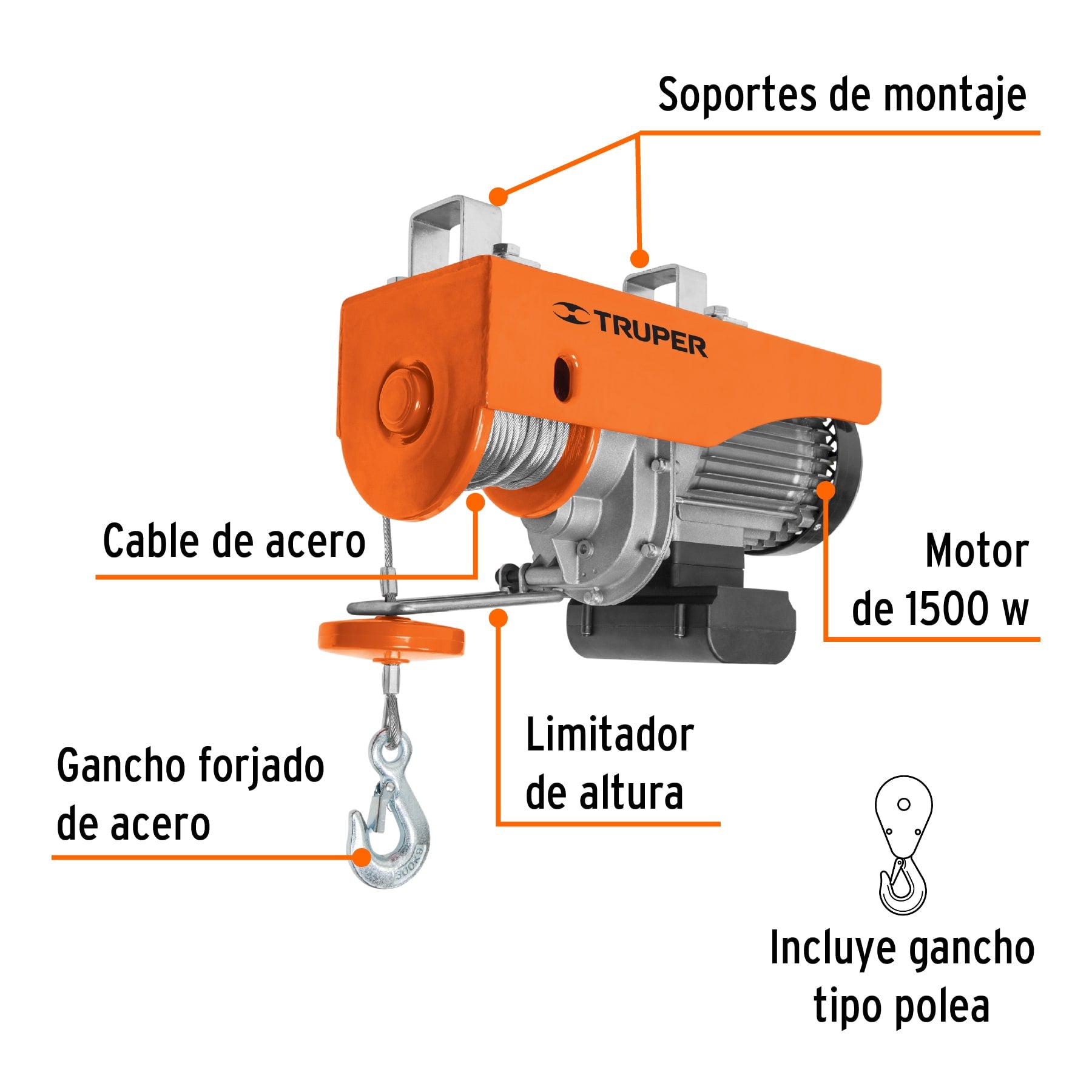 Polipasto eléctrico 600 kg Truper