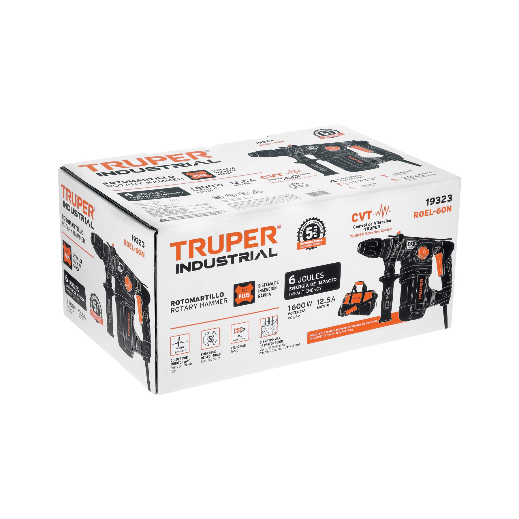 Rotomartillo SDS Plus/Destornillador 6 Joules 1,600W Truper