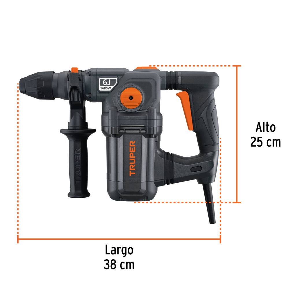 Rotomartillo SDS Plus/Destornillador 6 Joules 1,600W Truper