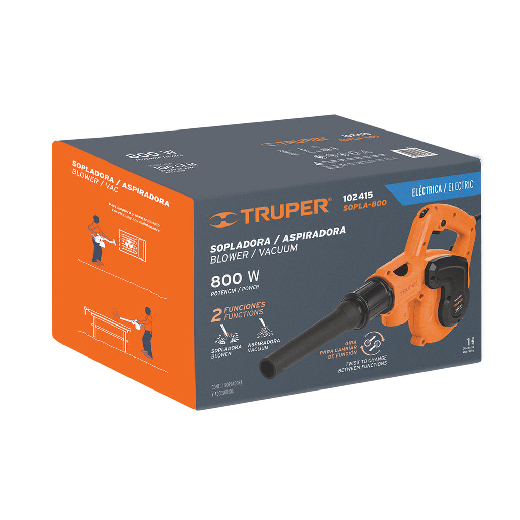Sopladora/Aspiradora eléctrica 800W Truper