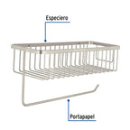 Portarrollo y especiero satín para cocina Foset