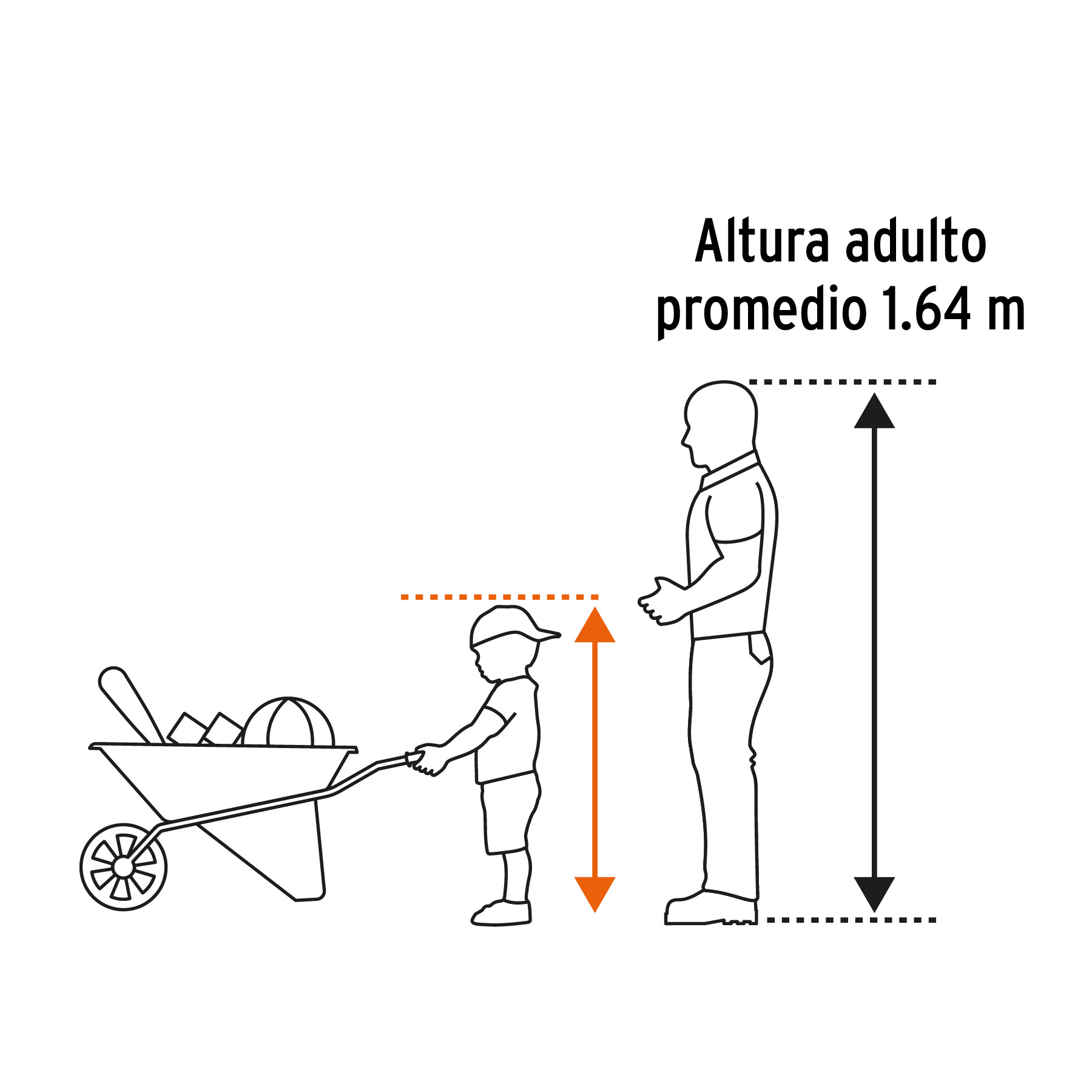 Carretilla para niños concha plástica 54 x 38 cm Truper