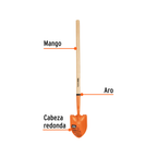 Pala redonda para niños con mango de 30" Truper
